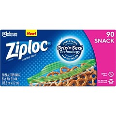 Ziploc Grip 'n Seal Snack Bags, 90/Pack (664434) | Staples