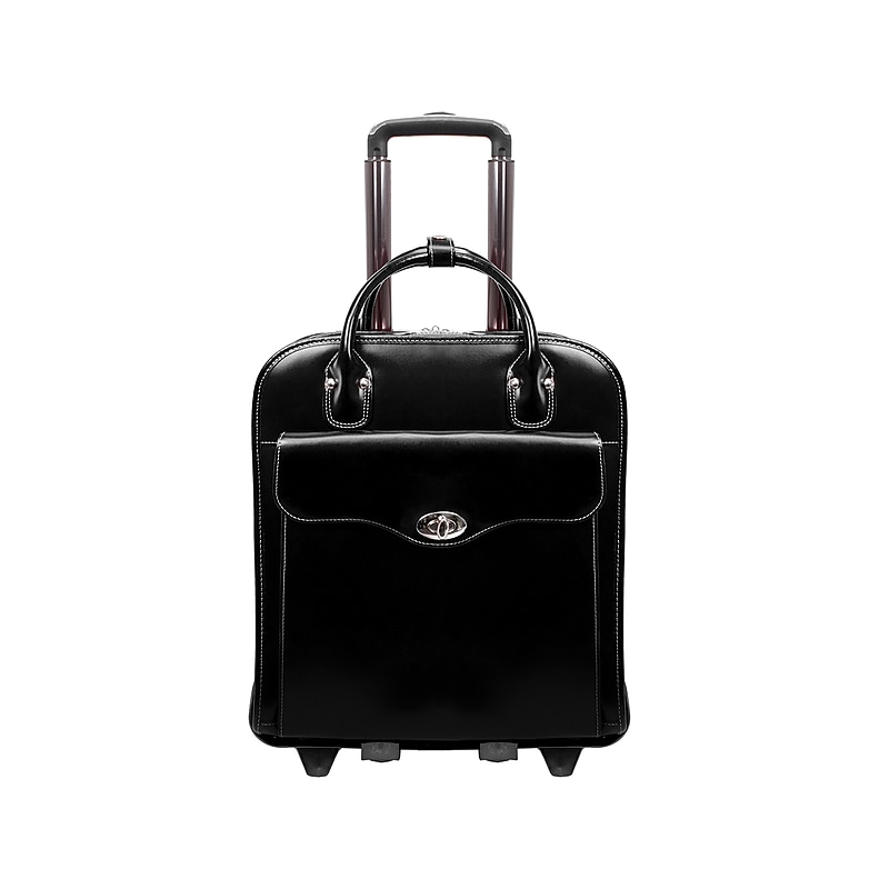 McKleinUSA Melrose W Series Leather Rolling Briefcase, Black (97035) image 1