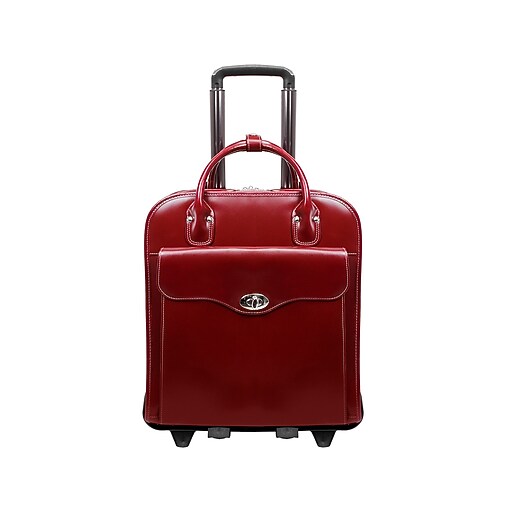 McKleinUSA Melrose W Series Leather Rolling Briefcase, Red (97036) at Staples