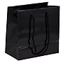 JAM Paper Gift Bags with Rope Handles, 6.5" x 6.5" x 3.5", Black Glossy, 6/Pack (SPC17K1A)~#|#~sp97150737_sc7