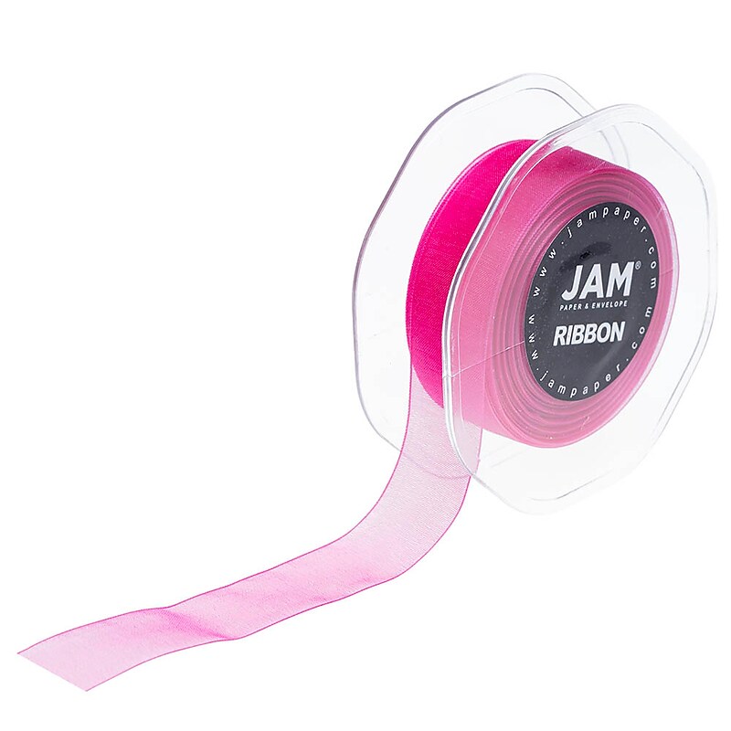 JAM PAPER Sheer Ribbon, Hot Pink (2133717011) image 1