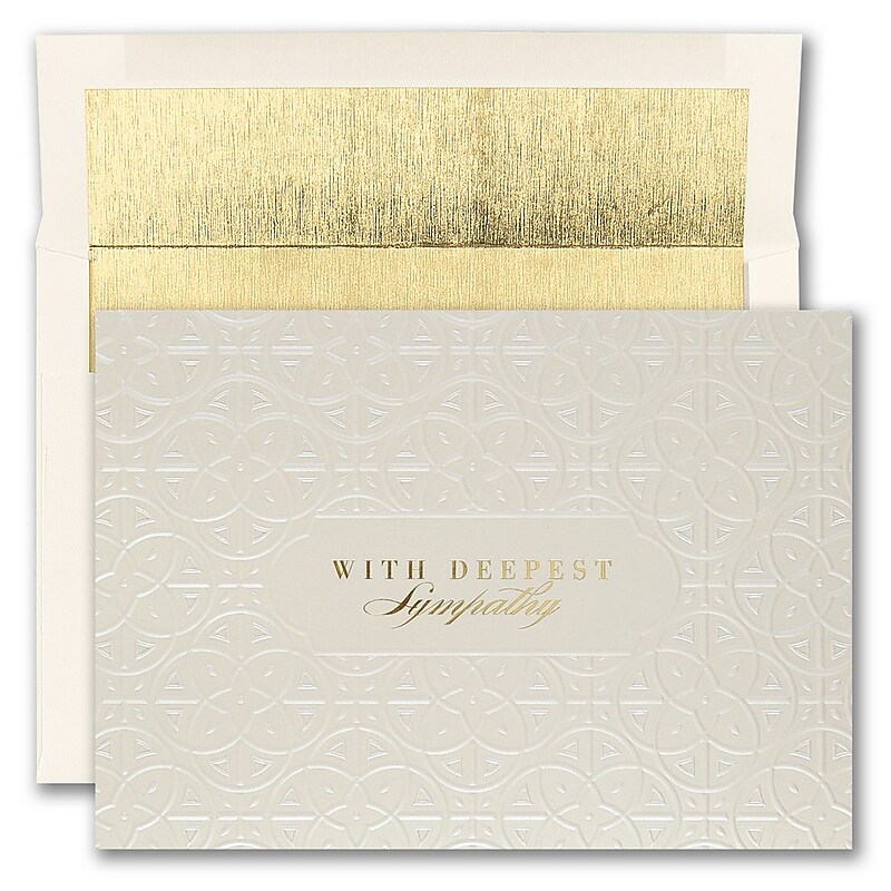 JAM Paper Embossed Sympathy  Cards with Envelopes, 7.9" x 5.6", Multicolor, 25/Pack (526M1043WB) image 1
