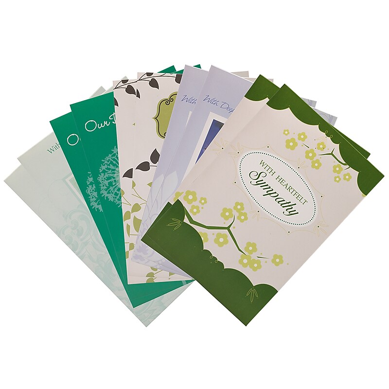 JAM Paper Heartfelt Sympathy  Cards with Envelopes, 4" x 6", Multicolor, 10/Pack (95228646) image 1