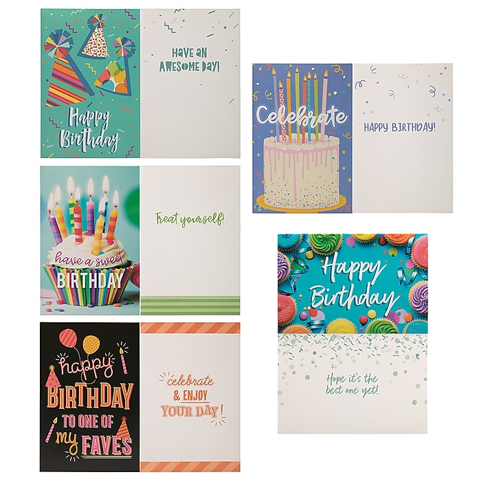 JAM Paper Birthday Bash Birthday Cards with Envelopes, 4