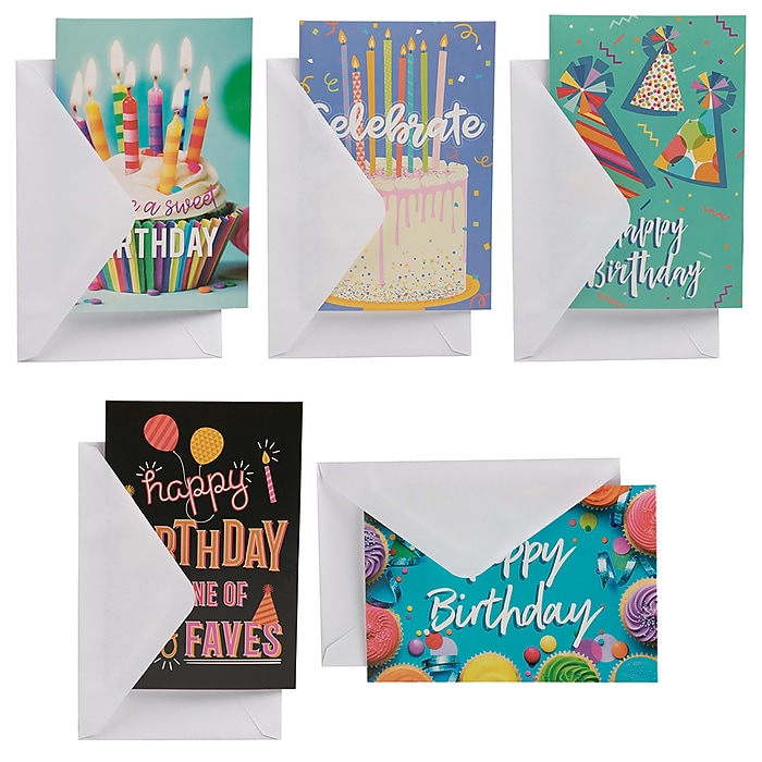 JAM Paper Birthday Bash Birthday Cards with Envelopes, 4