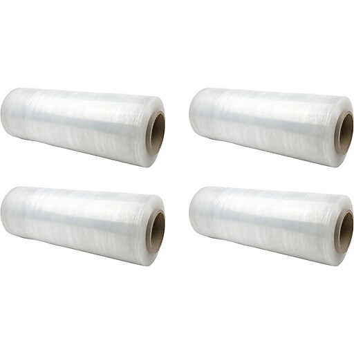 18" x 1476' 47 Gauge Cast Stretch Wrap, Clear, 4/Carton (14004) Staples