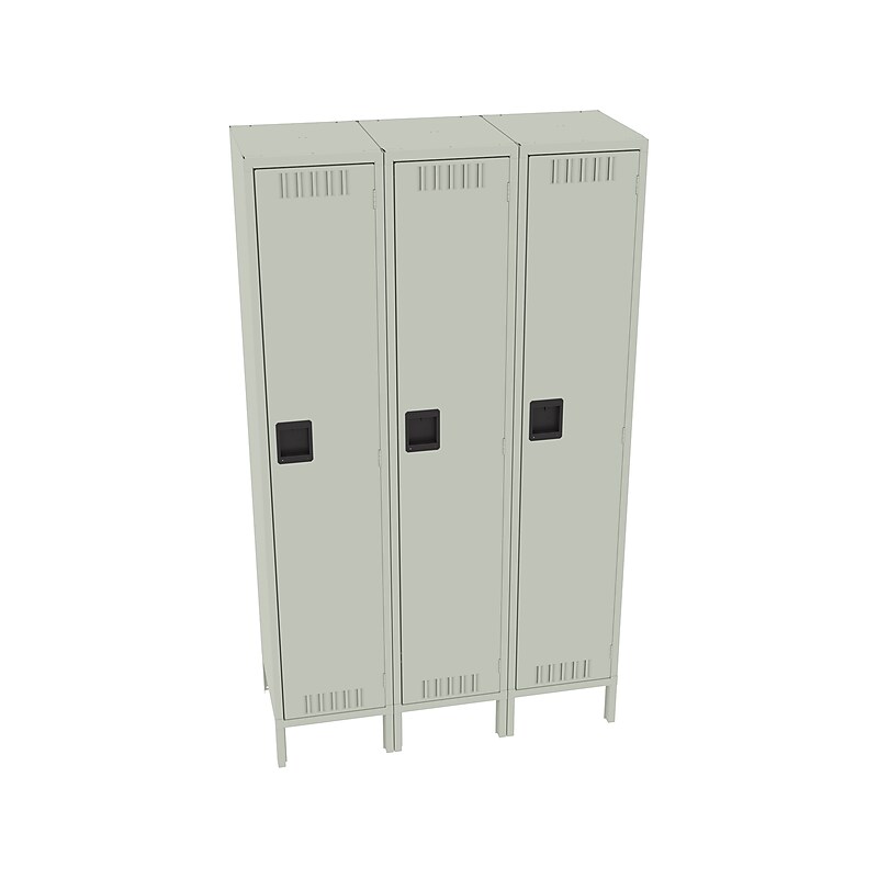 Tennsco 78" 1-Tier Three Wide Light Gray Storage Locker (STS-151572-3-LGY) image 1