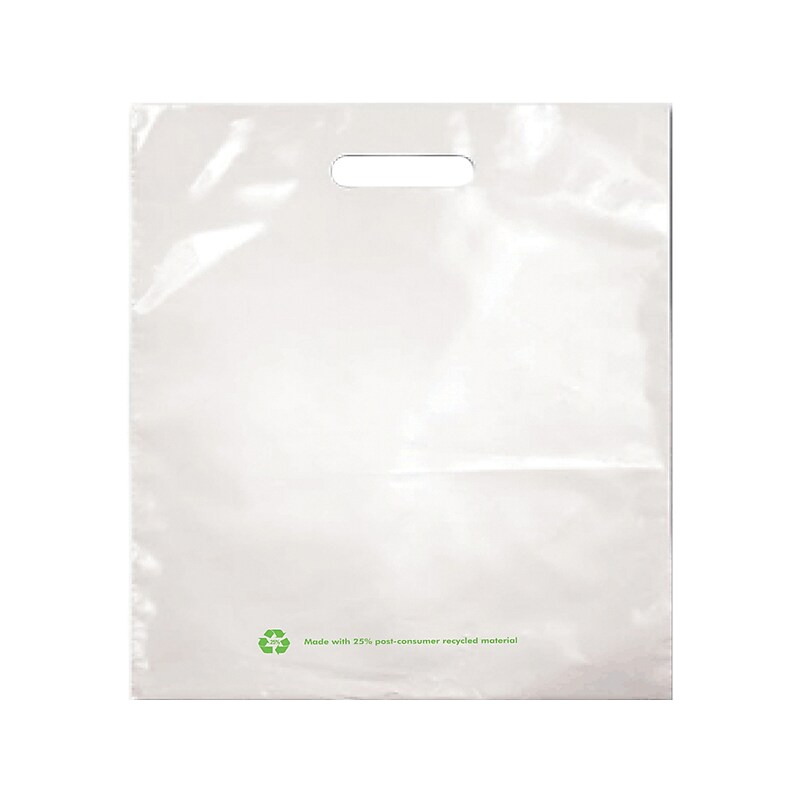12" x 15" Gusseted Poly Bags, 2.25 Mil, White, 1000/Carton (PB67270) image 1