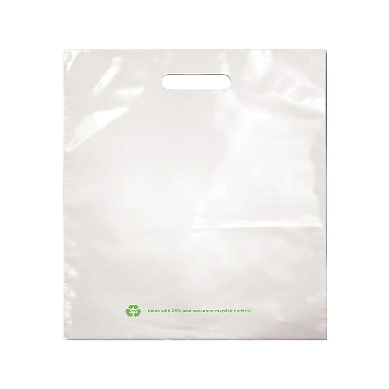15" x 19" Gusseted Poly Bags, 2.25 Mil, White, 500/Carton (6730) image 1