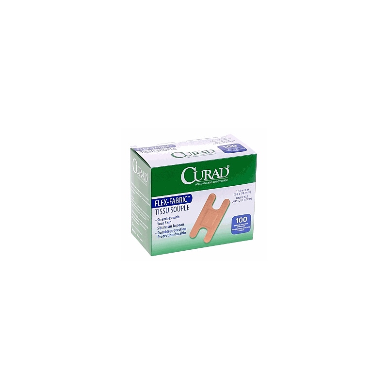 Curad Flex-Fabric Knuckle Adhesive Bandages, 1.5" x 3", 100/Box (NON25510) image 1