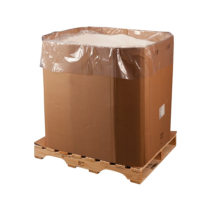 51" x 97" Gusseted Poly Bags, Bags on a Roll, 3 Mil, Clear, 30/Roll (1817R) image 1
