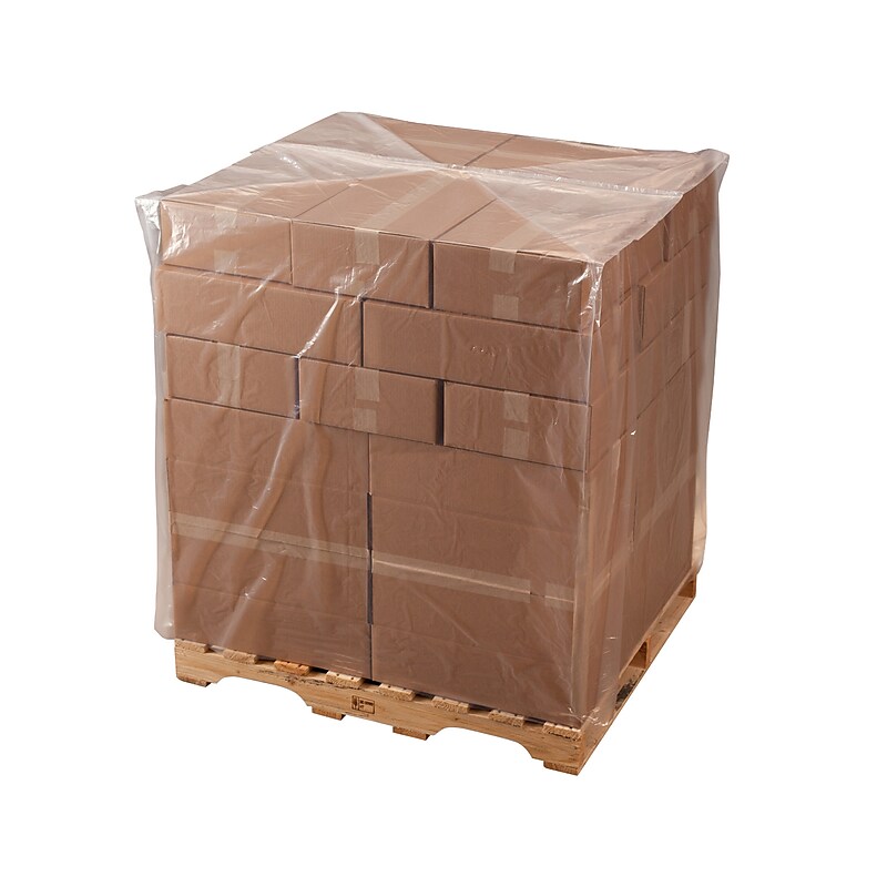 54" x 44" x 96" Pallet Cover, 1.25 mil., Clear, 100/Roll (9975) image 1