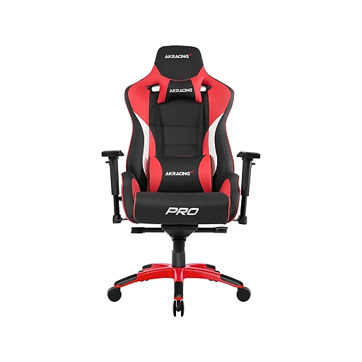 AKRACING Masters Series Pro Faux Leather Racing Gaming Chair, Red (AK-PRO-RD) at Staples