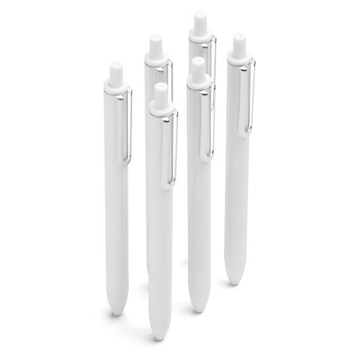 Poppin White Retractable Gel Luxe Pen, Black Ink, 100/Set (104290