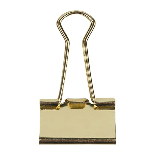 JAM Paper Colorful Binder Clips, Medium, 5/8" Capacity, Gold, 15/Pack (339BCgo)~#|#~sp97536596_sc7