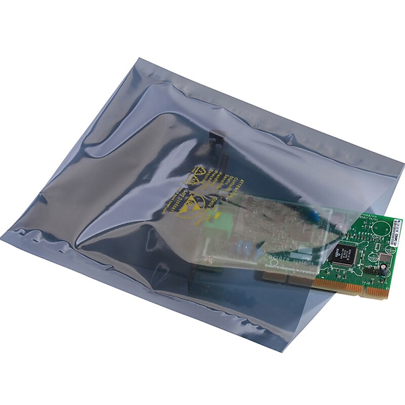 4" x 8" Static Shielding Layflat Poly Bags, 3 Mil, Clear, 100/Carton (4099) image 1