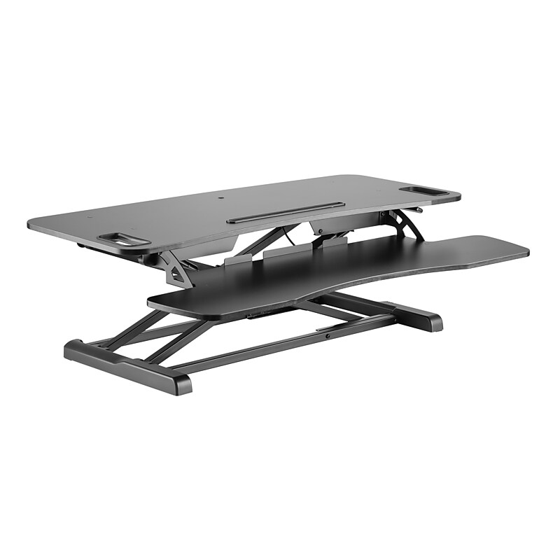 Amer Mounts EZRiser36 Height Adjustable Sit/Stand Desk Computer Riser, Black image 1