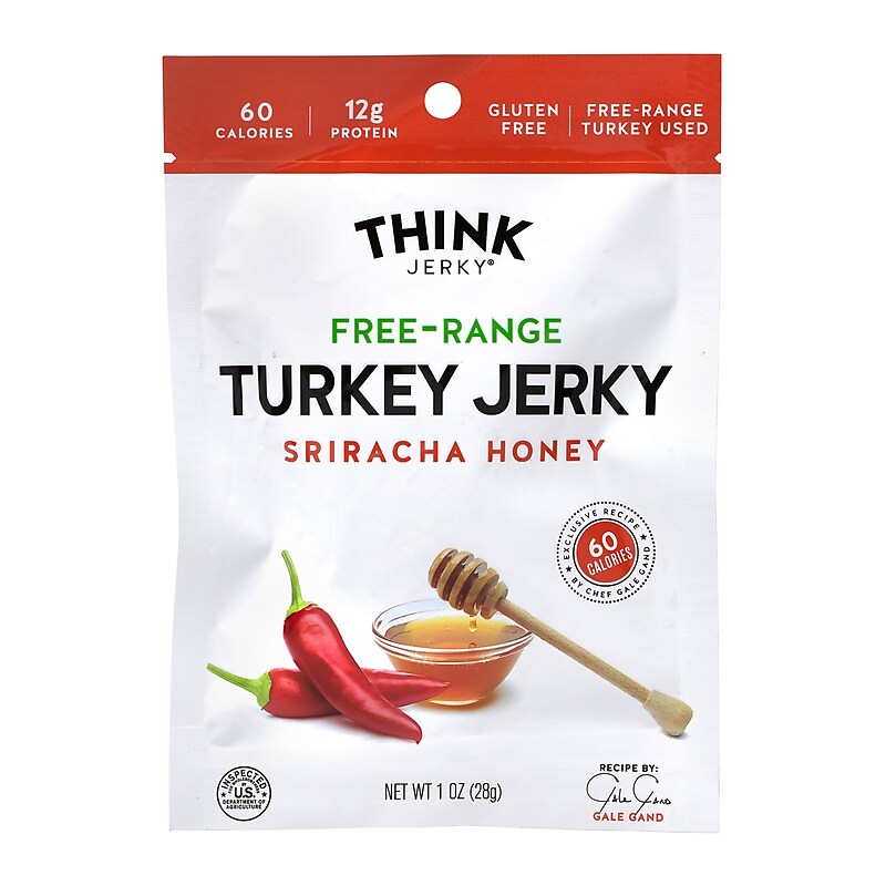 Think Jerky Sriracha Honey Turkey Jerky, 1 oz., 12/Pack (220-00983) image 1
