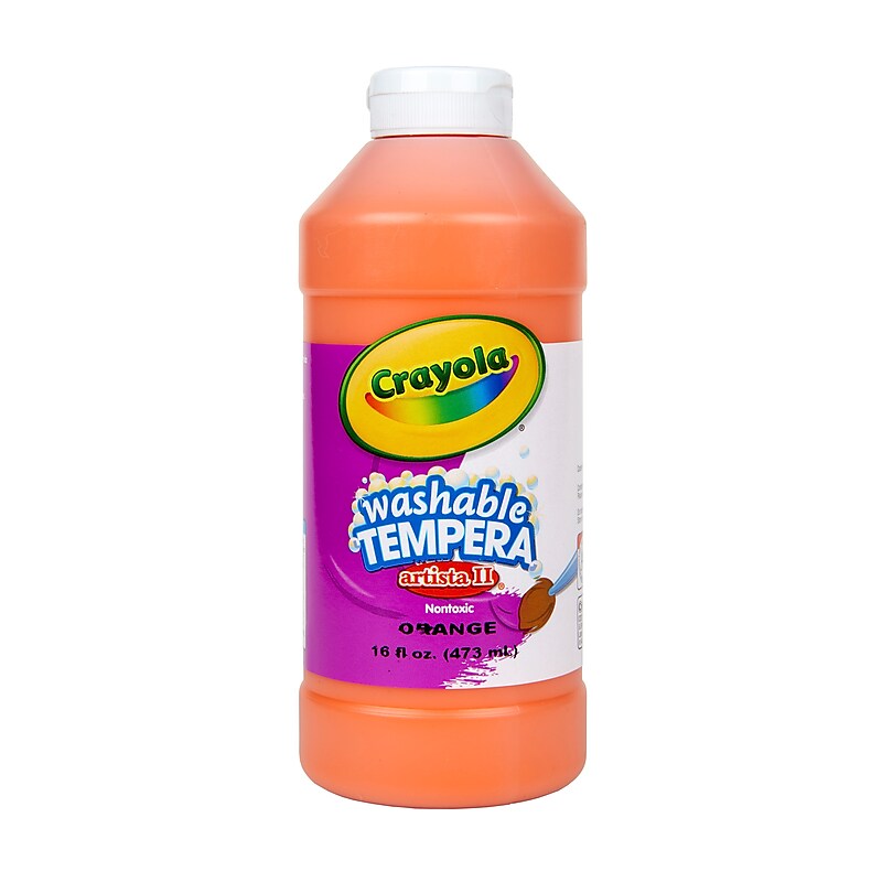Crayola Artista II Washable Tempera Paint, Orange, 16 oz. (54-3115-036) image 1