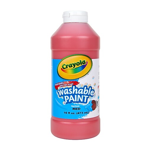 Crayola Washable Paints, Red, 16 oz. (542016038) Staples