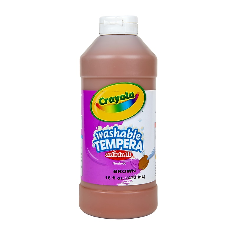 Crayola Artista II Washable Tempera Paint, Brown, 16 oz. (3115-007) image 1