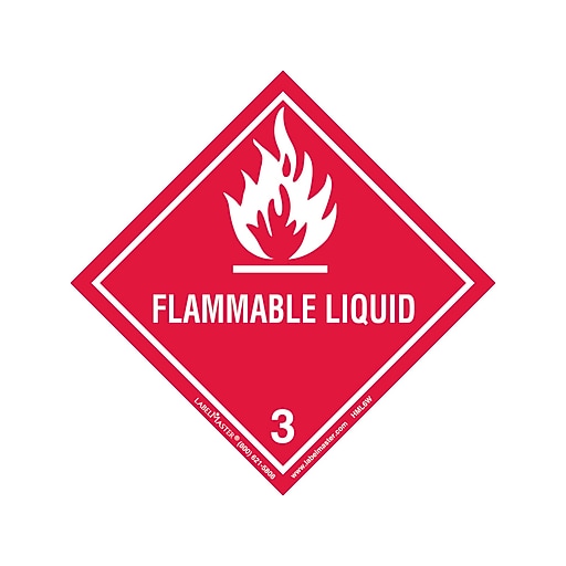 Labelmaster Flammable Liquid Identification &amp; Color Coding Labels, 4" x ...