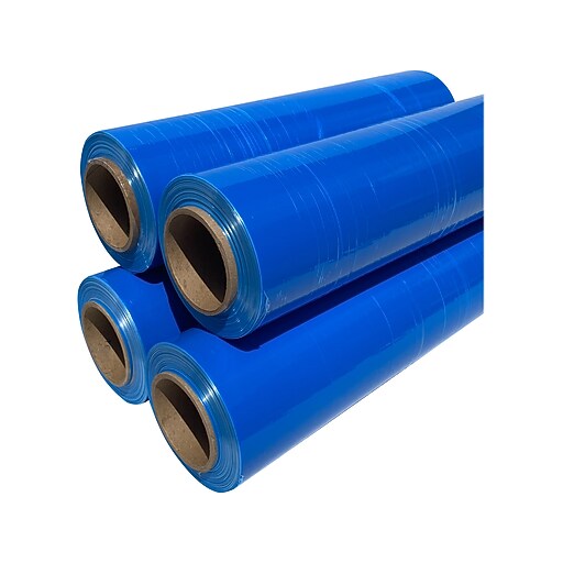 18" x 1000' 63 Gauge Stretch Wrap, Blue, 4/Carton (46834) Staples