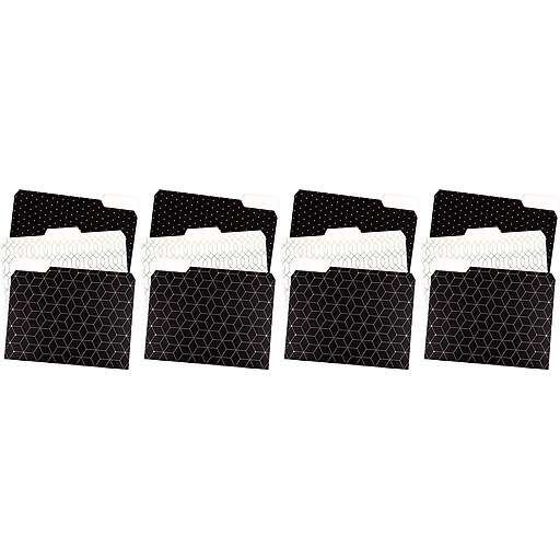 U Brands Modern Classic Fashion File Folders 3 Tab Letter Size 