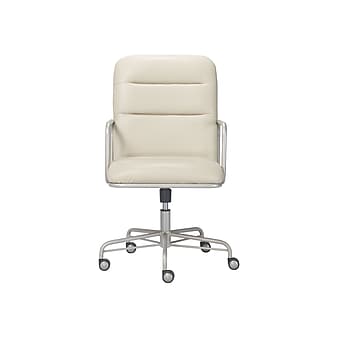 Finch Franklin Bonded Leather Computer and Desk Chair, Ivory White (CHR10060C)