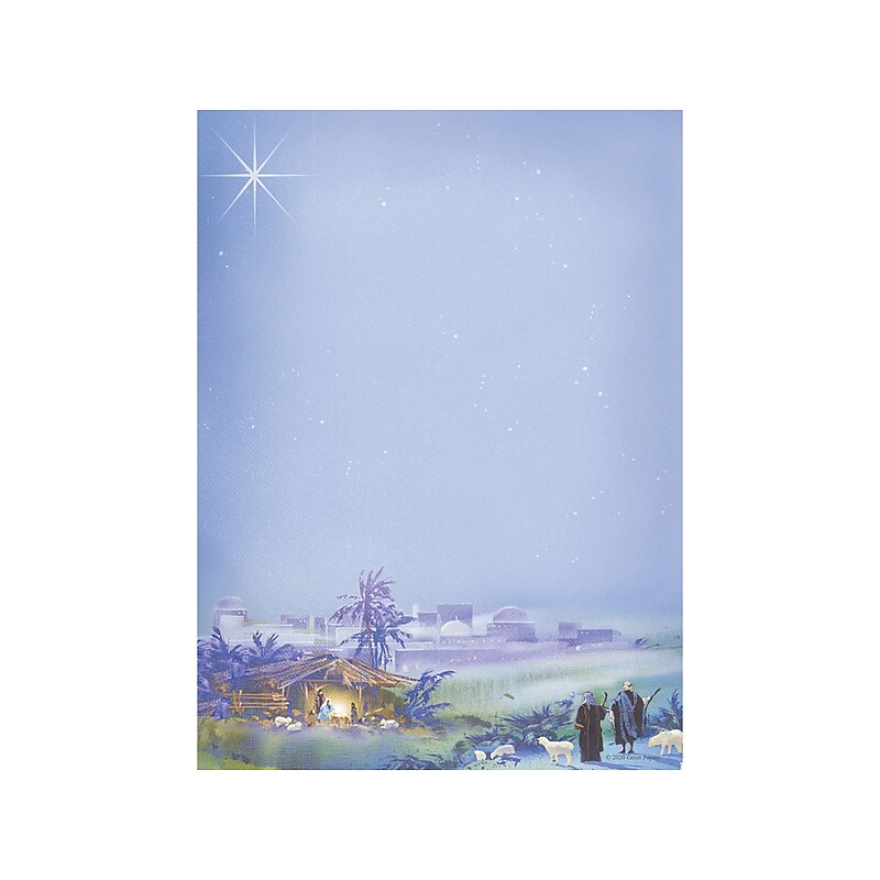 Great Papers! Wondrous Light Holiday 8.5" x 6.25" Letterhead, Religious Star, 50/Pack (2020114) image 1