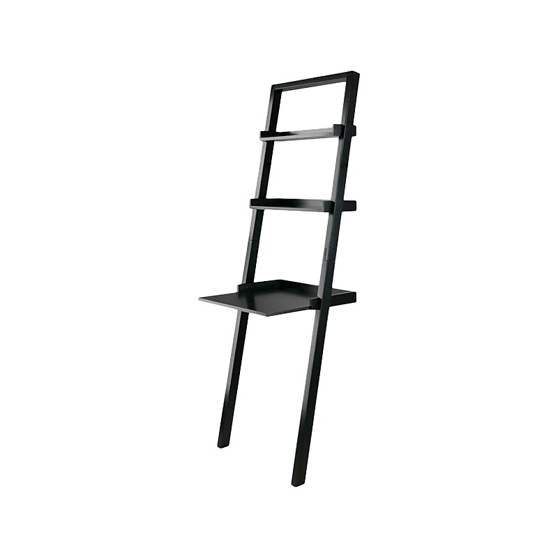 Winsome Bellamy 3-Shelf 69"H Leaning Bookcase, Black (29323) image 1
