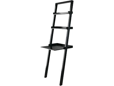 Winsome Bellamy 69″ 3-Shelf Leaning Bookcase, Black Wood (29323) Sansujyuku sansujyuku.com
