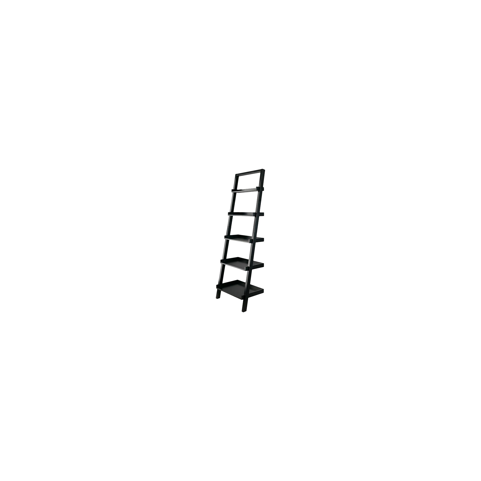 Winsome Bellamy 69″ 5-Shelf Leaning Bookcase, Black Wood (29553) Sansujyuku sansujyuku.com