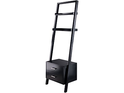 Winsome Bellamy 2-Shelf 69″H Leaning Bookcase, Black (29522) Sansujyuku sansujyuku.com