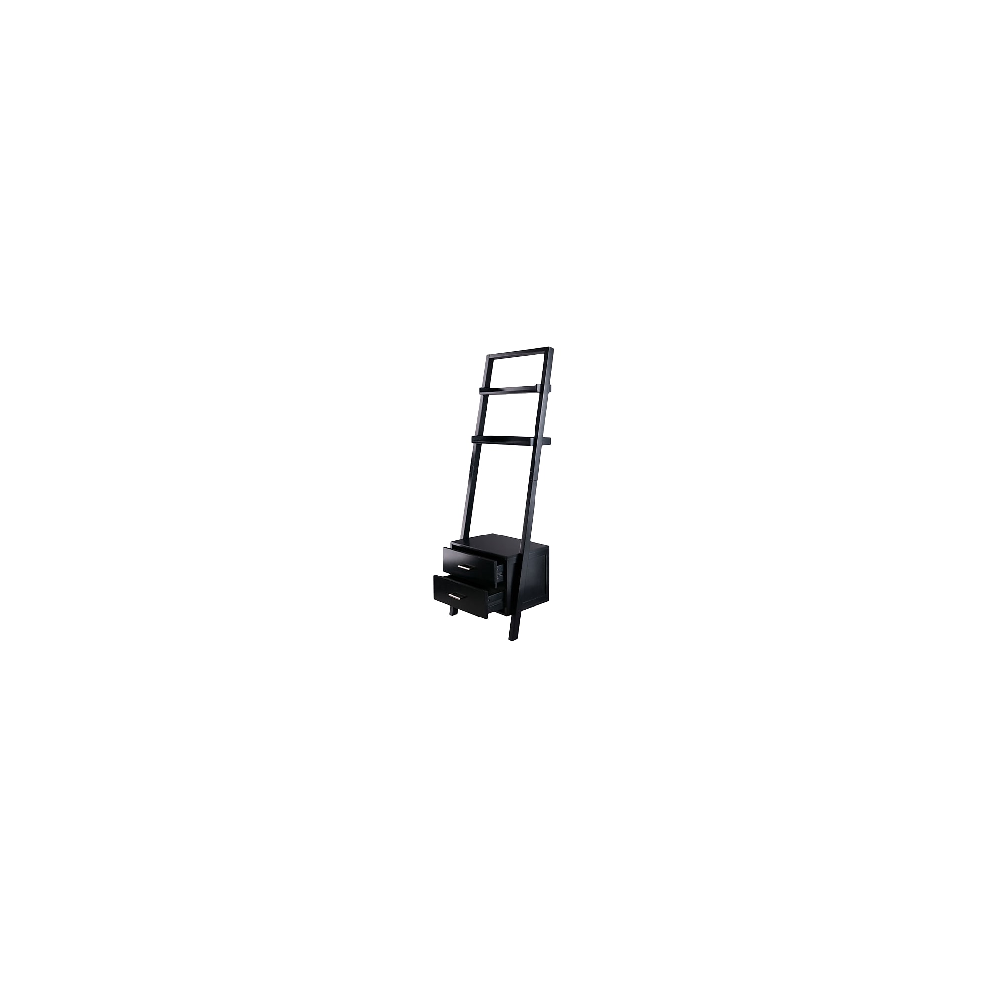 Winsome Bellamy 2-Shelf 69″H Leaning Bookcase, Black (29522) Sansujyuku sansujyuku.com