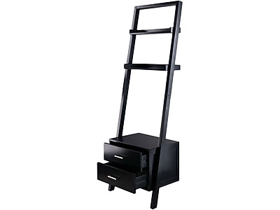 Winsome Bellamy 2-Shelf 69″H Leaning Bookcase, Black (29522) Sansujyuku sansujyuku.com