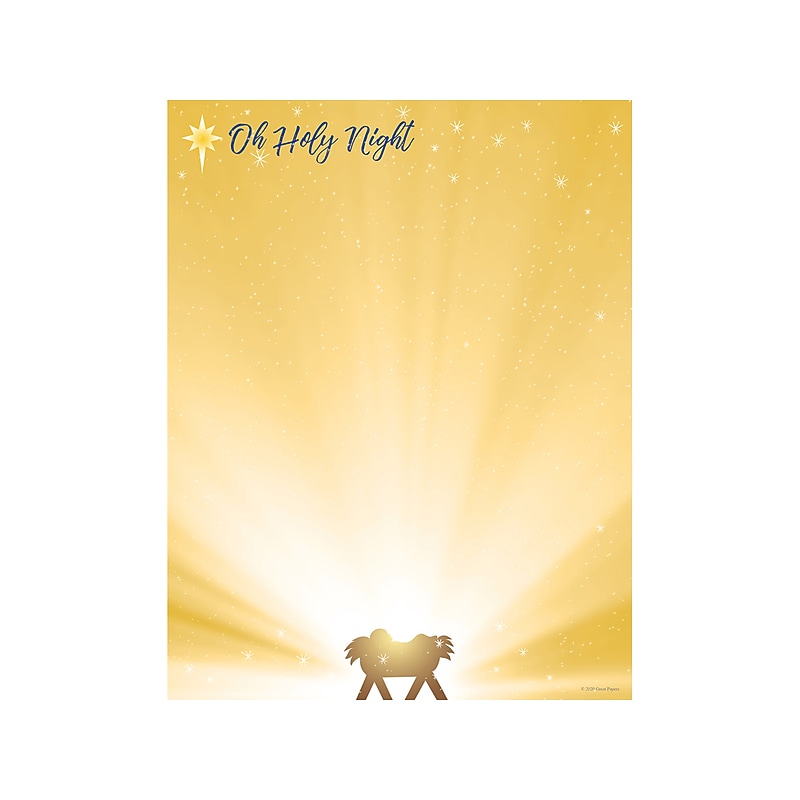 Great Papers Oh Holy Night Holiday Letterhead, Multicolored, 80/Pack (2020115) image 1