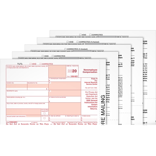 Adams 2020 1099NEC Tax Forms, White, 50/Pack (STAX520NEC) at Staples