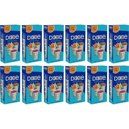 Dixie Paper Cold Cups, 5 oz., Multicolor, 100/Pack, 12 Packs/Carton