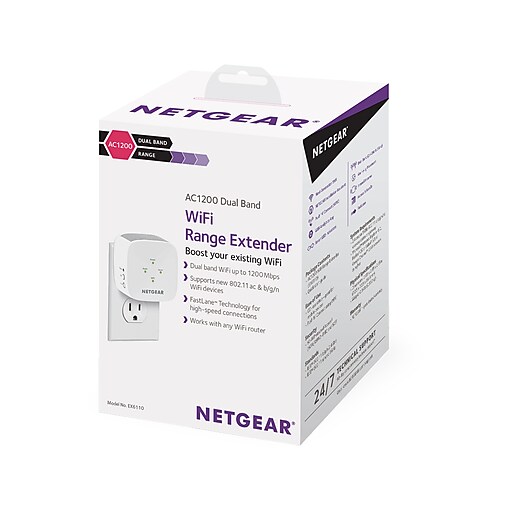 Netgear Range EX6110100NAS Dual Band 2.4/5GHz Wireless Extender Staples