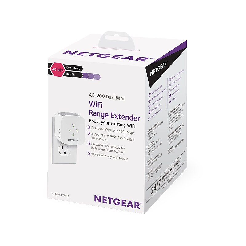 Netgear Range EX6110-100NAS Dual Band 2.4/5GHz Wireless Extender image 1
