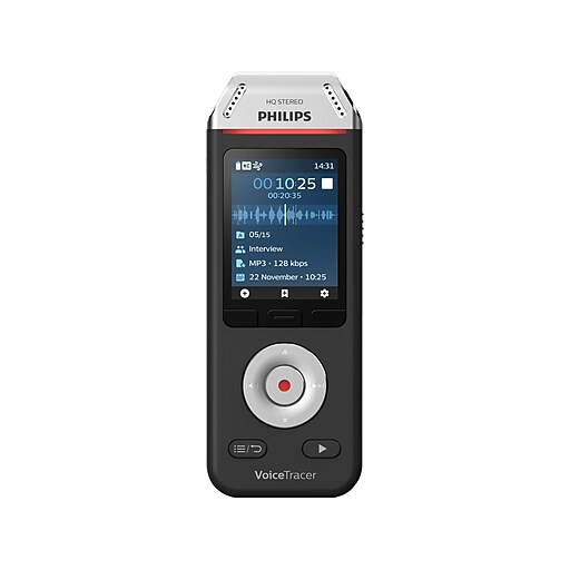 Philips VoiceTracer Digital Voice Recorder, 8 GB (DVT2110) Staples