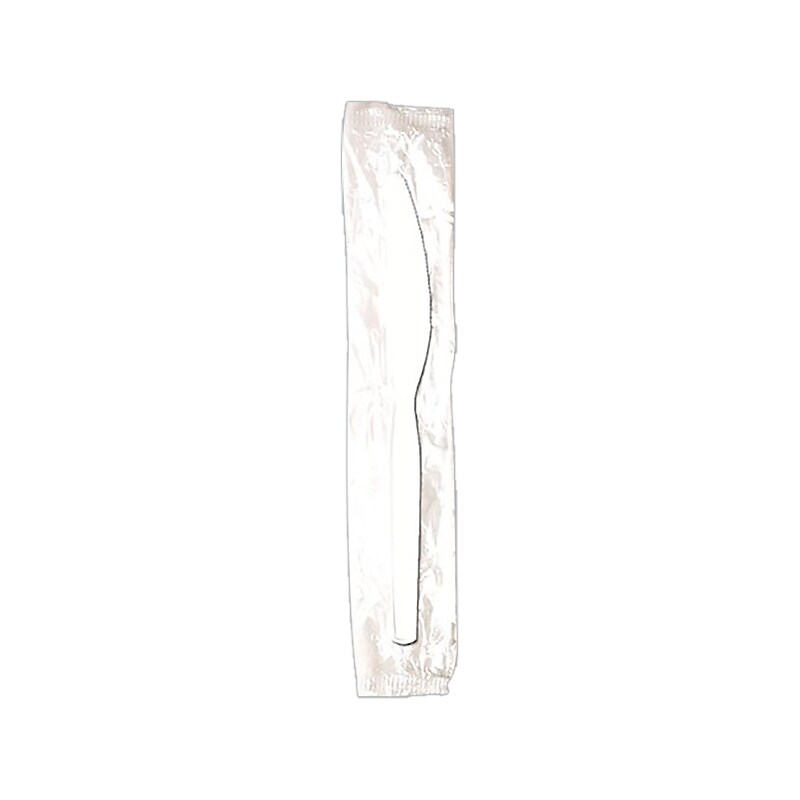 Dixie Individually Wrapped Polystyrene Knife, Medium-Weight, White, 1000/Carton (KM23C7) image 1