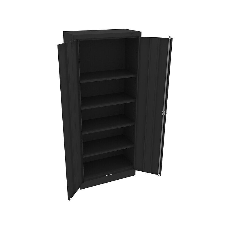 Tennsco Standard 72"H Steel Storage Cabinet with 5 Shelves, Black (7215-BLK) image 1