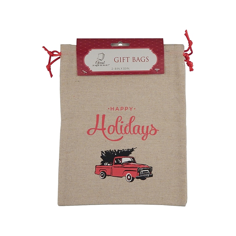 Great Papers Reusable Shopping Bag, 10" x 8", Beige, 2/Pack (2020137) image 1