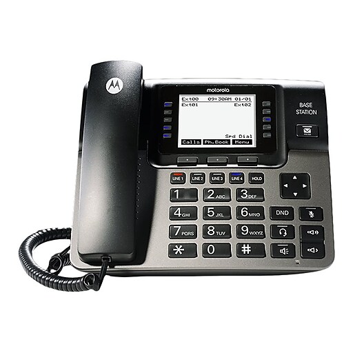 Motorola Ml1000 Corded Telephone Base Black Gray Staples