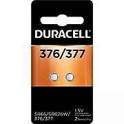 Duracell Silver Oxide Battery, 1.5V, 2 Pack (DU377/376-2PK)
