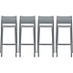 Global Bakhita Plastic Armless Bar Chair, Alloy, 4/Carton (6754ALY)