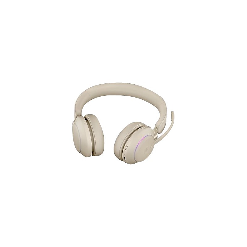 jabra Evolve2 65 MS Wireless Noise Canceling Stereo Computer Headset, MS Certified, Beige (26599-999-898) image 1