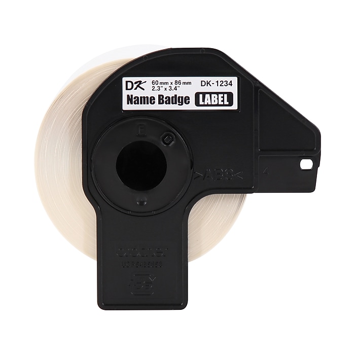 Brother DK-1234 Adhesive Name Badge Paper Labels, 3-4/10
